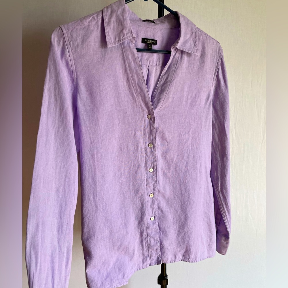 🚨Last Chance!🚨Talbots 100% Irish Linen button down 10